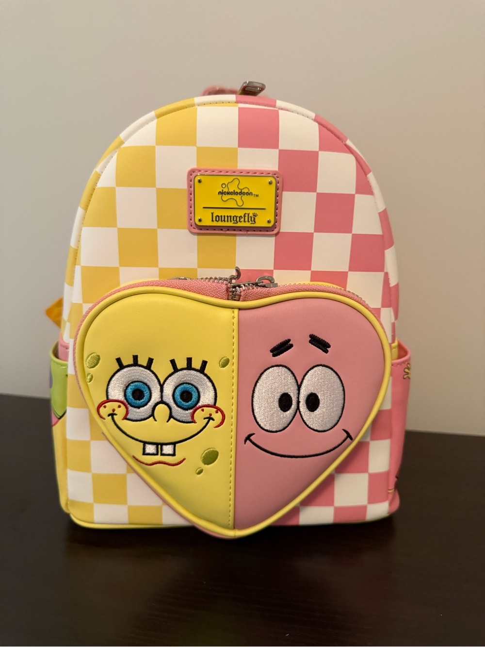 Loungefly SpongeBob Patrick Checkered Heart Mini Backpack NWT